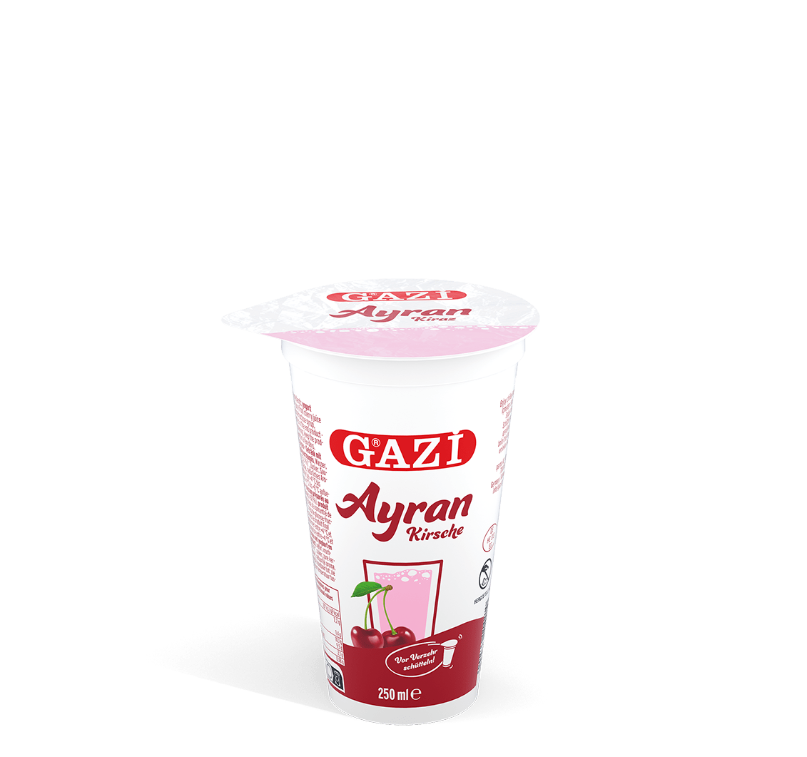 Ayran
Getränk mit Joghurt & Kirschzubereitung 
250ml Becher