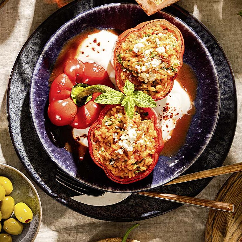 Gefüllte Paprika mit Tulum und Reis