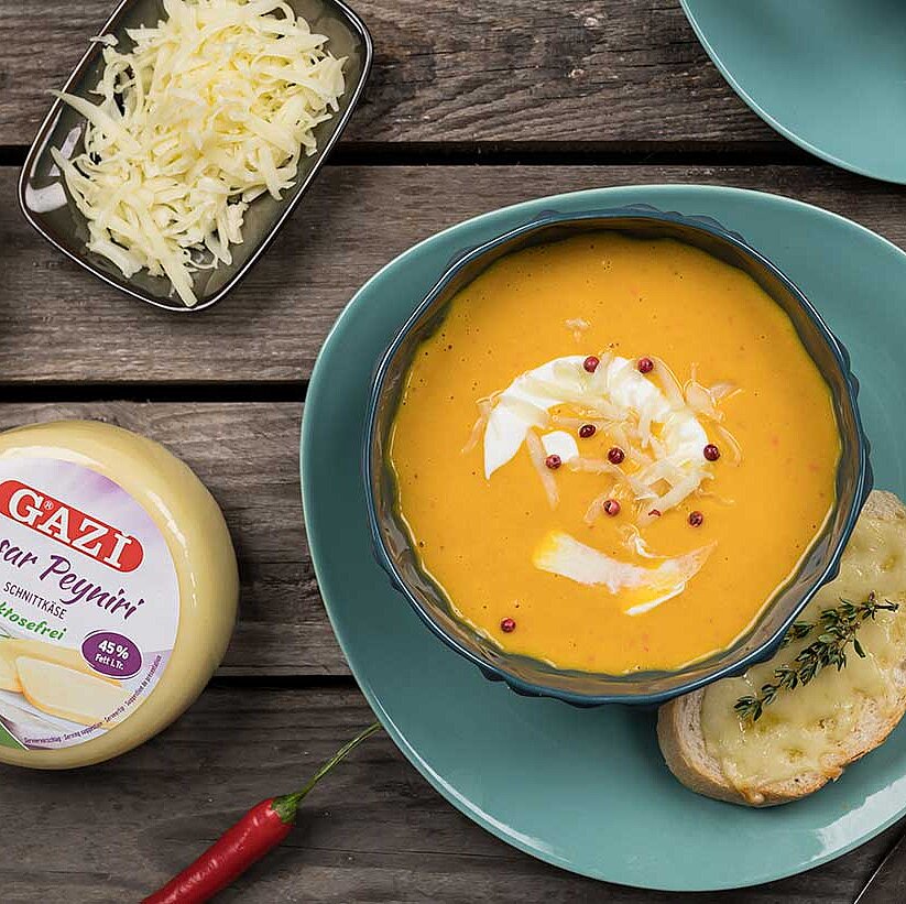 GAZİ Laktosefrei Kashkaval Kürbissuppe 