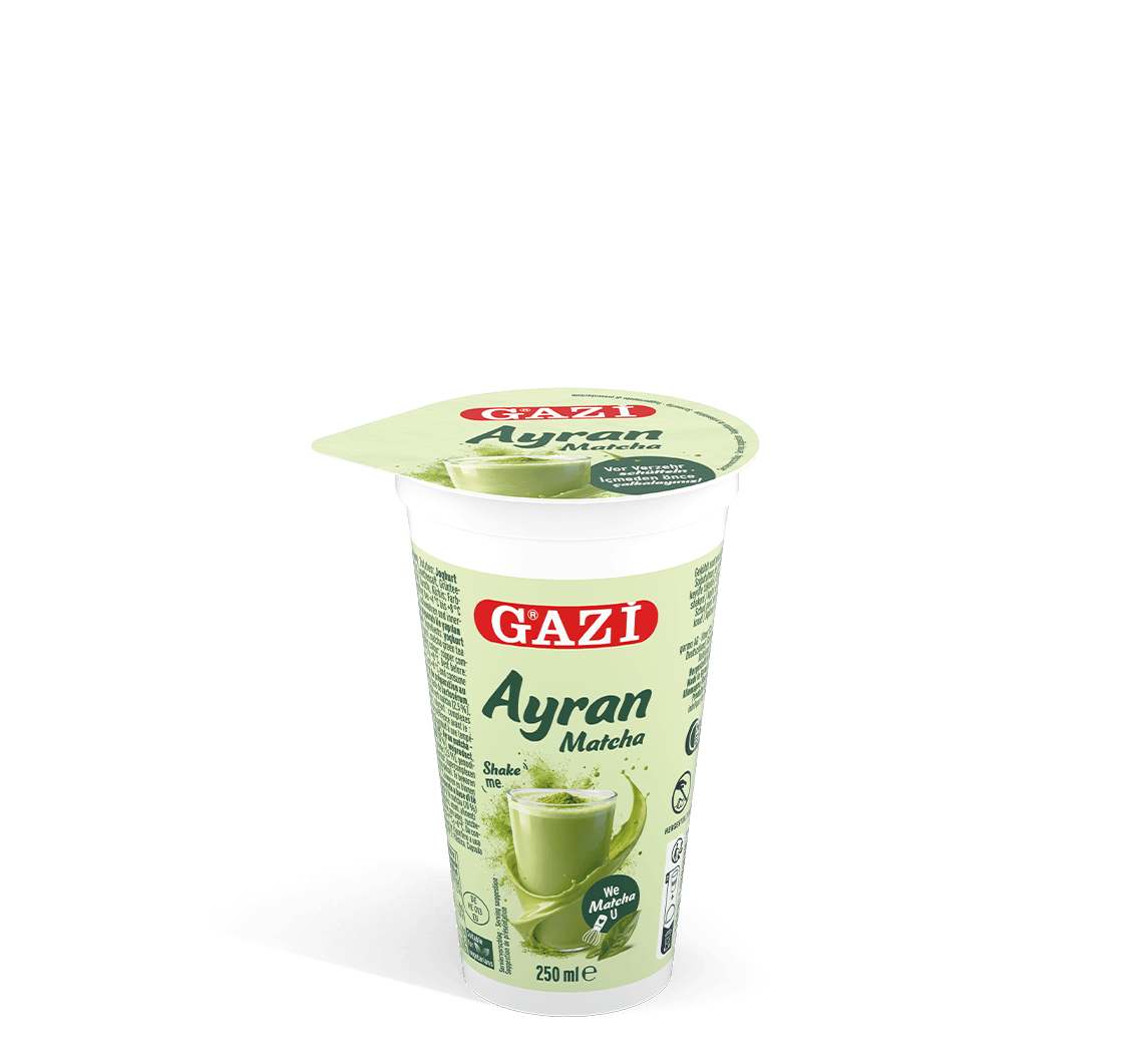 GAZİ Ayran Matcha Getränk mit Joghurt & Matcha