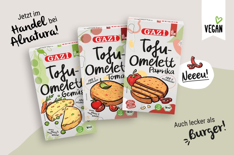 GAZİ Tofu-Omeletts jetzt bei Alnatura!