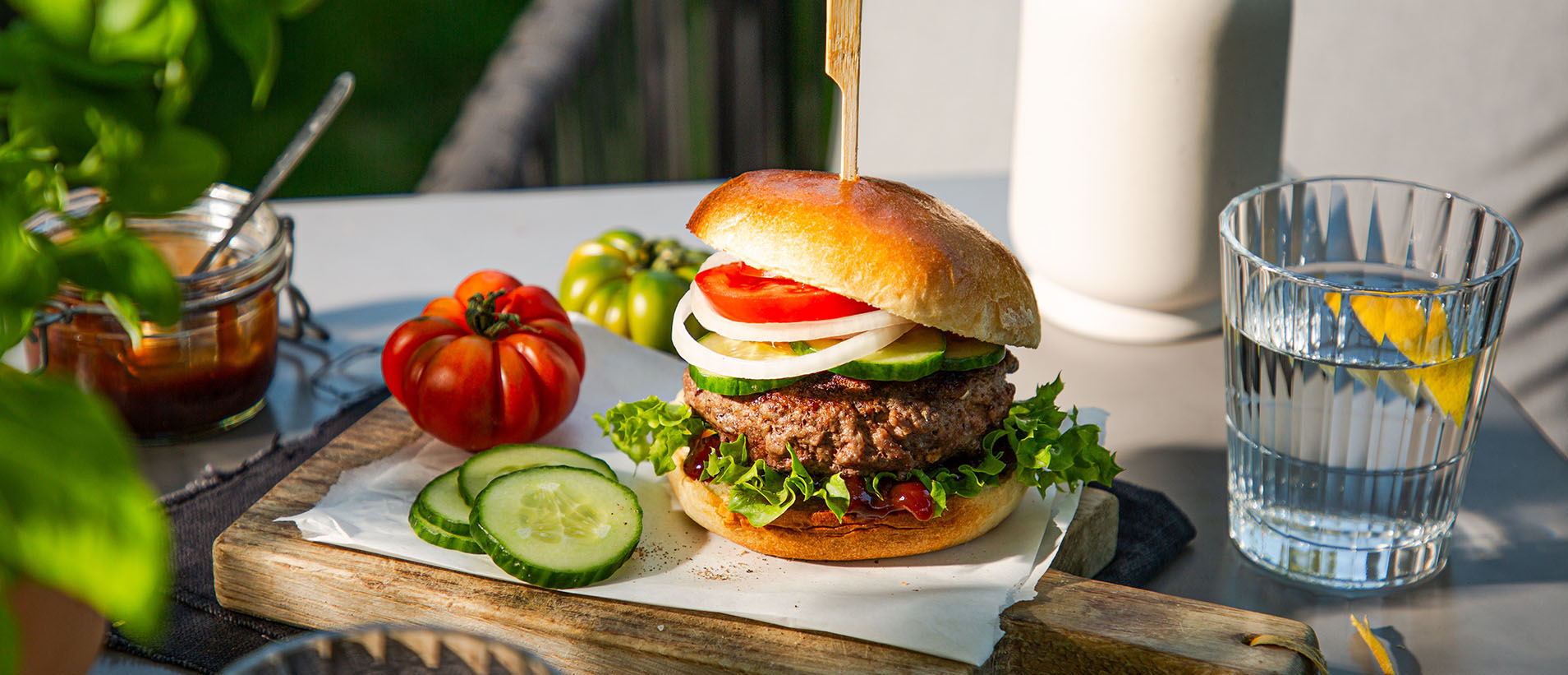 BBQ-Burger mit Kashkaval